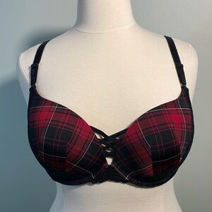Torrid Plaid 360 Back Smoothing Push Up Plunge Bra 42B